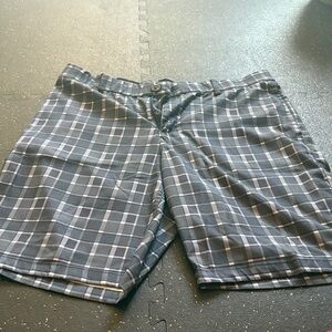 Nike Gray Plaid Men's Flat Front Shorts